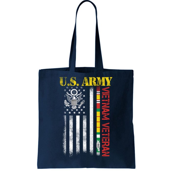 Proud Army Vietnam Veteran American Flag Tote Bag