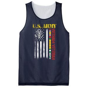 Proud Army Vietnam Veteran American Flag Mesh Reversible Basketball Jersey Tank