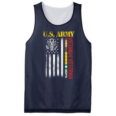 Proud Army Vietnam Veteran American Flag Mesh Reversible Basketball Jersey Tank