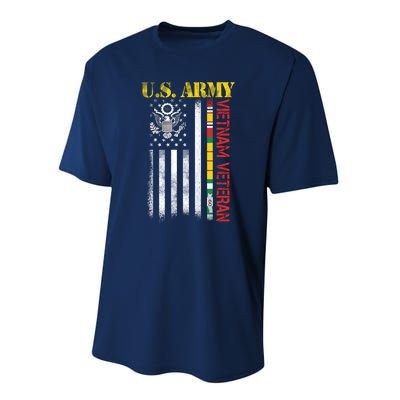 Proud Army Vietnam Veteran American Flag Performance Sprint T-Shirt