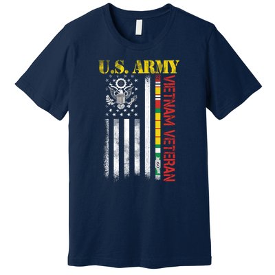 Proud Army Vietnam Veteran American Flag Premium T-Shirt