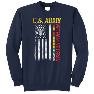 Proud Army Vietnam Veteran American Flag Tall Sweatshirt