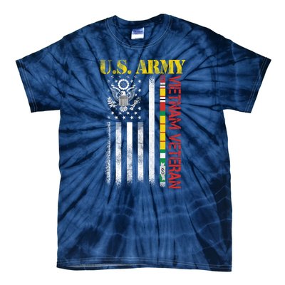 Proud Army Vietnam Veteran American Flag Tie-Dye T-Shirt