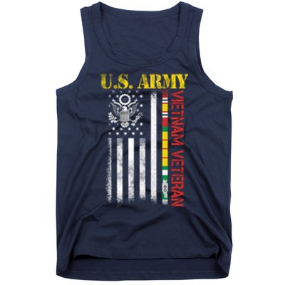 Proud Army Vietnam Veteran American Flag Tank Top