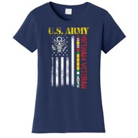 Proud Army Vietnam Veteran American Flag Women's T-Shirt