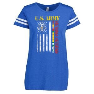 Proud Army Vietnam Veteran American Flag Enza Ladies Jersey Football T-Shirt