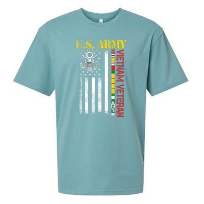 Proud Army Vietnam Veteran American Flag Sueded Cloud Jersey T-Shirt