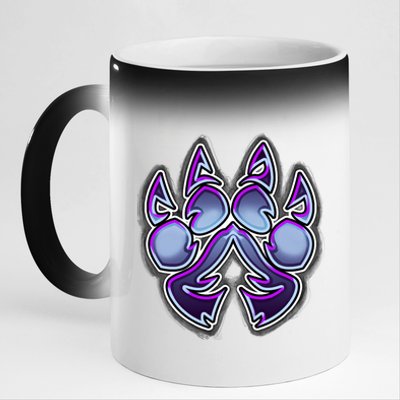 Paw Print 11oz Black Color Changing Mug