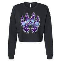 Paw Print Cropped Pullover Crew