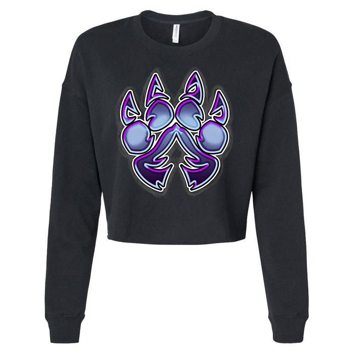 Paw Print Cropped Pullover Crew