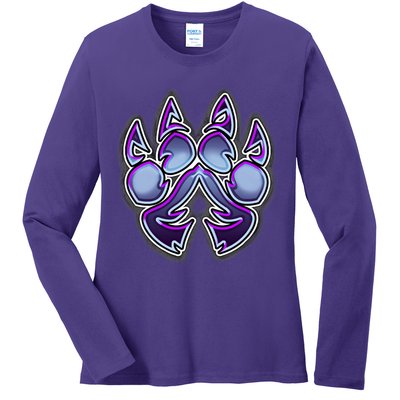 Paw Print Ladies Long Sleeve Shirt