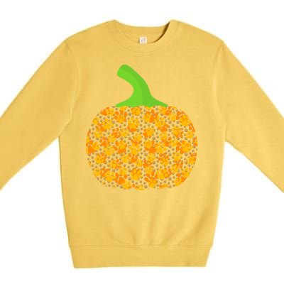 Paw Print Pumpkin Premium Crewneck Sweatshirt