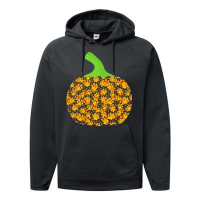 Paw Print Pumpkin Performance Fleece Hoodie