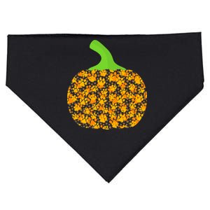 Paw Print Pumpkin USA-Made Doggie Bandana