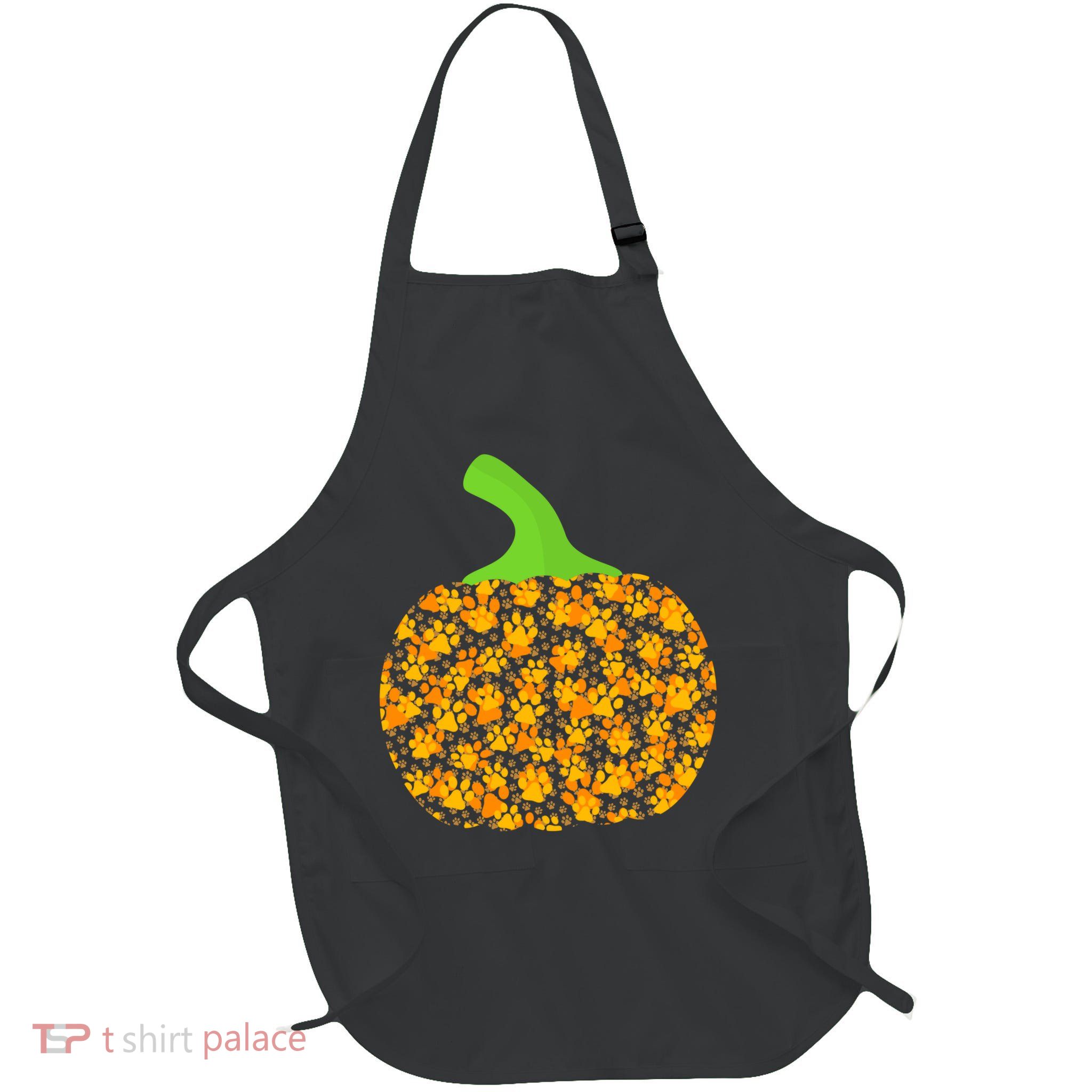Paw Print Pumpkin Full-Length Apron With Pockets