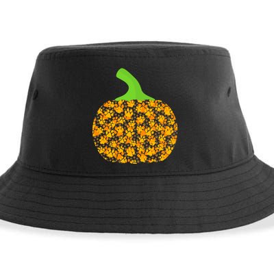 Paw Print Pumpkin Sustainable Bucket Hat