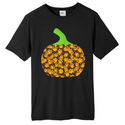 Paw Print Pumpkin Tall Fusion ChromaSoft Performance T-Shirt