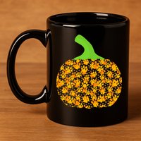 Paw Print Pumpkin 11oz C Handle Ceramic Mug