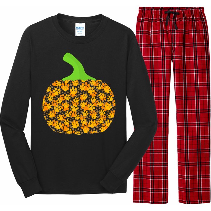 Paw Print Pumpkin Long Sleeve Pajama Set