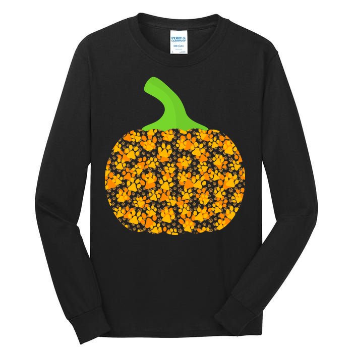 Paw Print Pumpkin Tall Long Sleeve T-Shirt