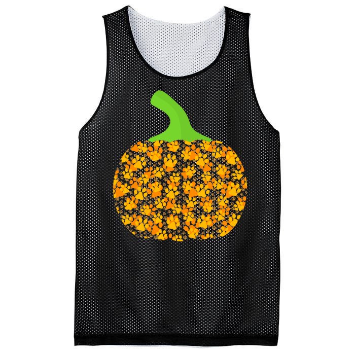 Paw Print Pumpkin Mesh Reversible Basketball Jersey Tank