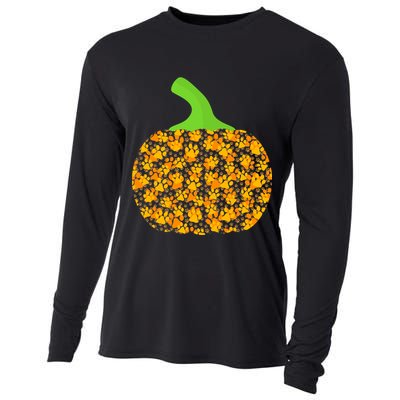 Paw Print Pumpkin Cooling Performance Long Sleeve Crew