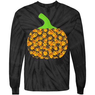 Paw Print Pumpkin Tie-Dye Long Sleeve Shirt