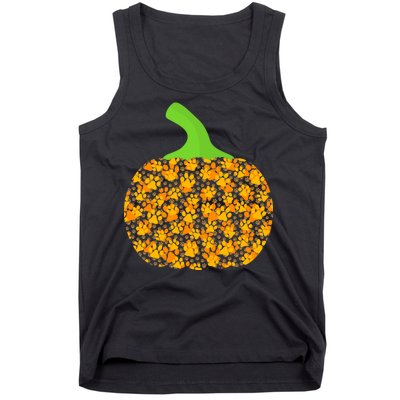 Paw Print Pumpkin Tank Top