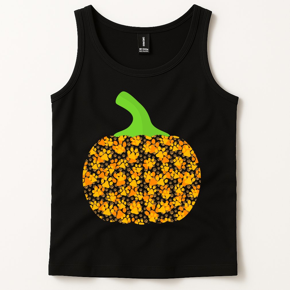 Paw Print Pumpkin Tank Top