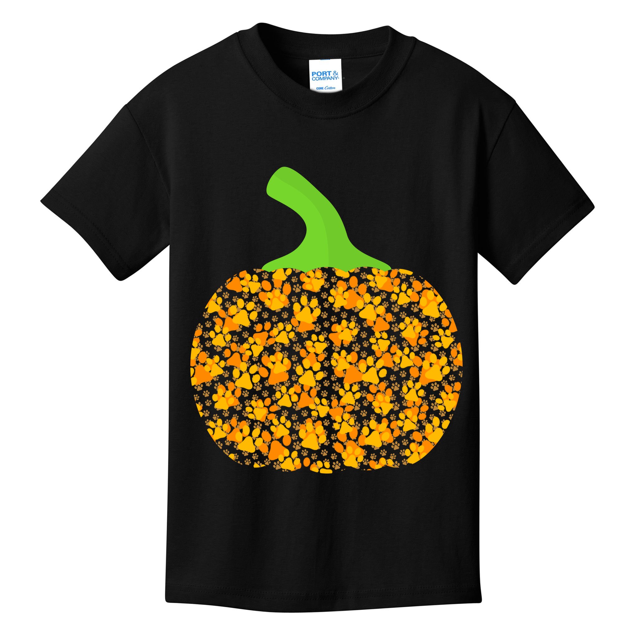 Paw Print Pumpkin Kids T-Shirt