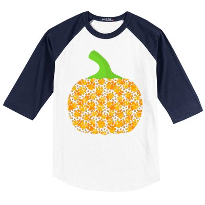 Paw Print Pumpkin Baseball Sleeve Shirt