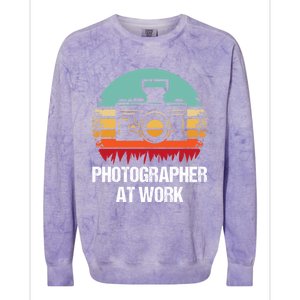 Photographer At Work Photographer Gift Colorblast Crewneck Sweatshirt