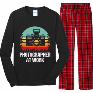 Photographer At Work Photographer Gift Long Sleeve Pajama Set