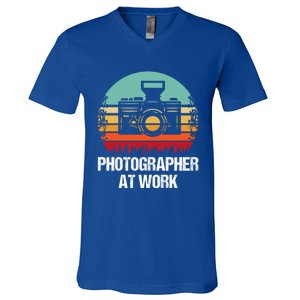 Photographer At Work Photographer Gift V-Neck T-Shirt