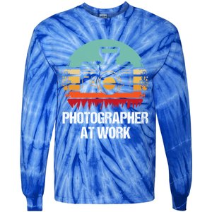 Photographer At Work Photographer Gift Tie-Dye Long Sleeve Shirt