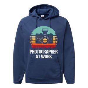 Photographer At Work Photographer Gift Performance Fleece Hoodie