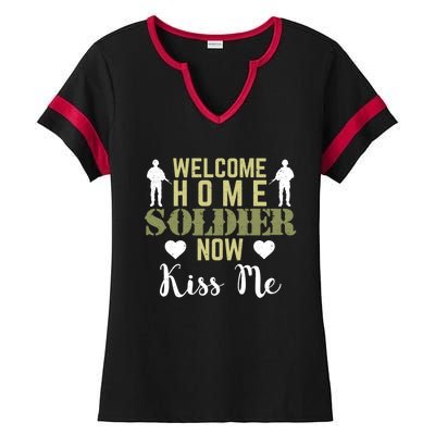 Proud Army Wife Friend Welcome Home Soldier Now Me Gift Ladies Halftime Notch Neck Tee