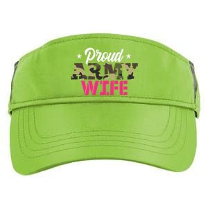 Proud Army Wife Camo Military Spouse Gift Adult Drive Performance Visor