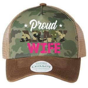 Proud Army Wife Camo Military Spouse Gift Legacy Tie Dye Trucker Hat