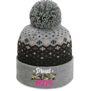 Proud Army Wife Camo Military Spouse Gift The Baniff Cuffed Pom Beanie