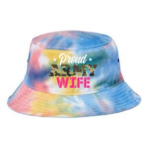 Proud Army Wife Camo Military Spouse Gift Tie Dye Newport Bucket Hat