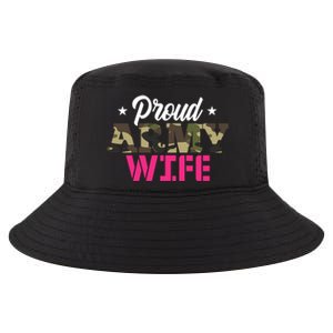 Proud Army Wife Camo Military Spouse Gift Cool Comfort Performance Bucket Hat