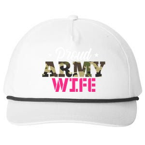 Proud Army Wife Camo Military Spouse Gift Snapback Five-Panel Rope Hat