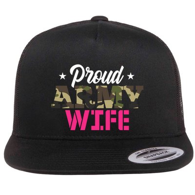 Proud Army Wife Camo Military Spouse Gift Flatbill Hat