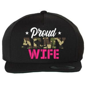 Proud Army Wife Camo Military Spouse Gift Wool Snapback Cap