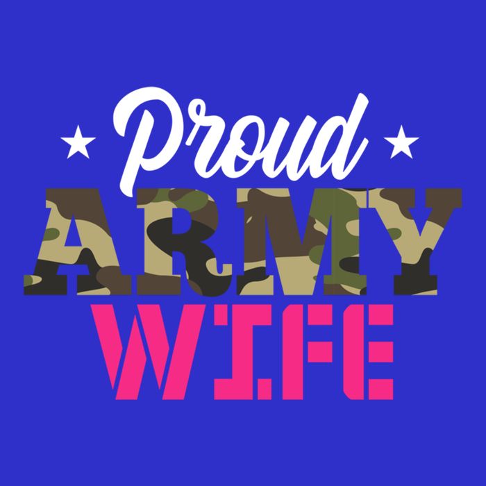 Proud Army Wife Camo Military Spouse Gift V-Neck T-Shirt