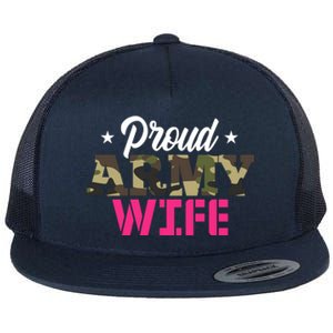 Proud Army Wife Camo Military Spouse Gift Flat Bill Trucker Hat