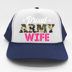 Proud Army Wife Camo Military Spouse Gift Trucker Hat