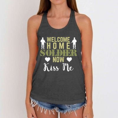 Proud Army Wife Friend Welcome Home Soldier Now Me Gift Women's Knotted Racerback Tank