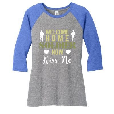 Proud Army Wife Friend Welcome Home Soldier Now Me Gift Women's Tri-Blend 3/4-Sleeve Raglan Shirt